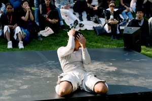 Paul Maheke, 'Seeking After the Fully Grown Dancer *deep within*' (2016-2018). Performance part of ‘Meetings on Art’, 58th Venice Biennale (8–12 May 2019). Credit Riccardo Banfi. Courtesy Delfina Foundation and Arts Council England.